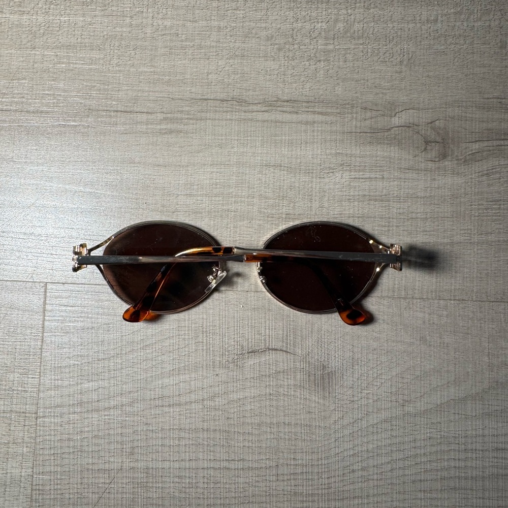 Miu Miu Gold Frame Brown Lens Round Sunglasses - Picture 2 of 8